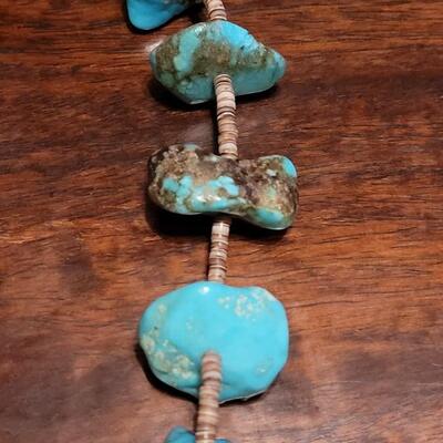 Lot 101: Beautiful Santo Domingo Kewa Pueblo Royston Turquoise and Shell Heishi Bead Necklace