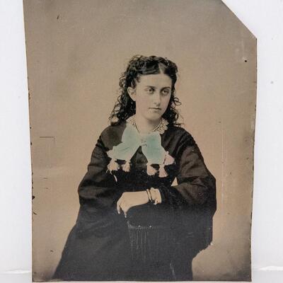 HAND TINTED 6TH PLATE TINTYPE