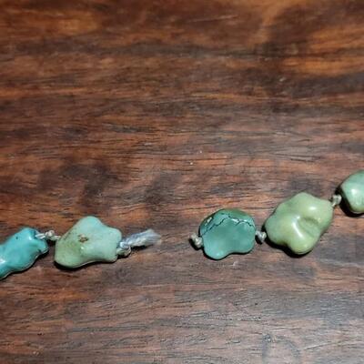 Lot 104: Vintage 32" Hand Knotted Turquoise Necklace