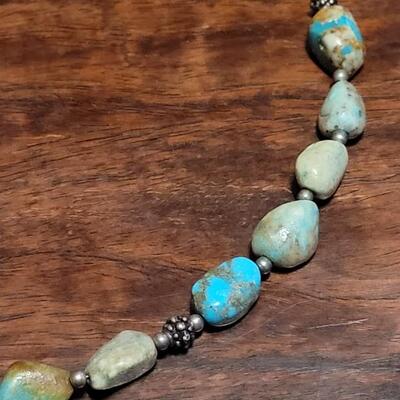 Lot 108: Vintage Sterling & Turquoise Necklace