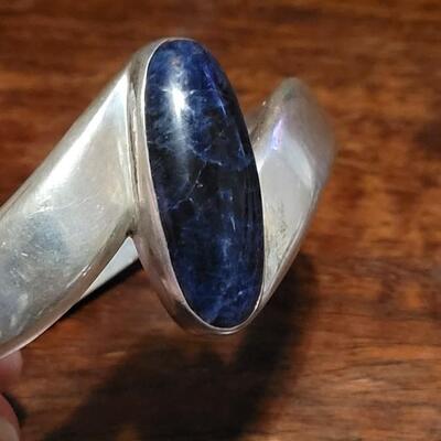 Lot 112: Vintage TAXCO Hinged Sterling & Lapis Necklace and Bracelet Set