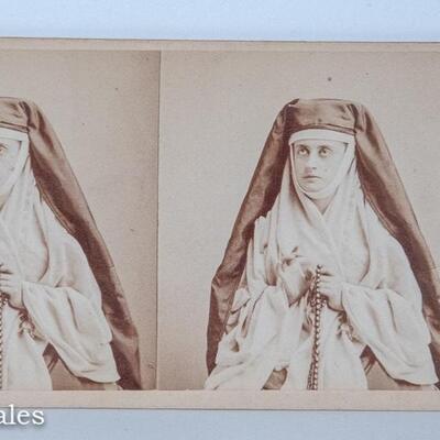 SARONY STEREOVIEW - ACTRESS MARY SCOTT SIDDONS in COSTUME