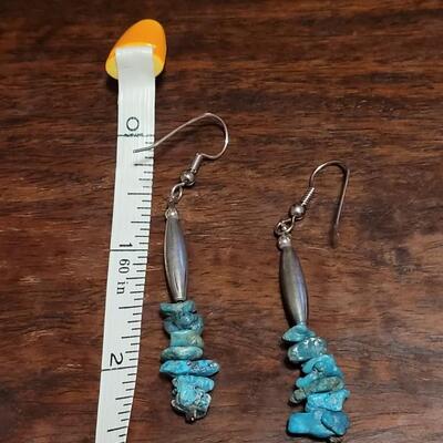 Lot 120: (2) Pairs of Earrings- Sterling & Turquoise