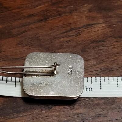 Lot 121: Vintage Sterling & Black Onyx Earrings & Slider Pendant