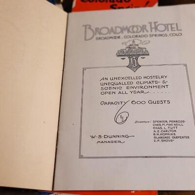 Lot 125: (3) Antique BROADMOOR HOTEL Advertising Travel Brochures w/ Opening Night Pamphlet