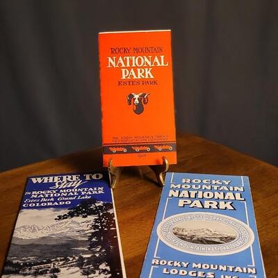 Lot 127: Set of (3) Rocky Mountain National Park ESTES PARK Travel Brochure