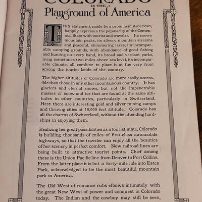 Lot 128: Antique 1912 COLORADO FOR THE TOURIST Travel History Book