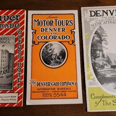 Lot 129: (4) Antique Assorted DENVER COLORADO Advertising Travel Brochures