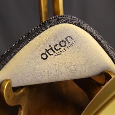 Lot 131: Pair Hearing Aids OTICON Delta RIC Light Blue Color - Moderately Severe Hearing Loss
