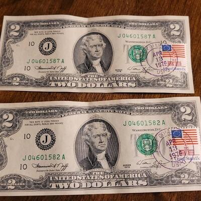 Lot 134: Group of (5) 1976 1st day Issue $2 Bills w/ Fort Collins Postmark & Stamp
