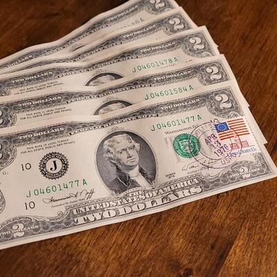 Lot 135: (5) 1976 1st Day of Issue $2 Bills w/ Fort Collins Postmark & Stamp