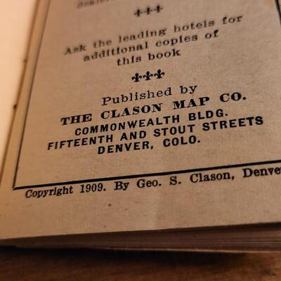 Lot 145: Antique 1909 CLASON'S COLORADO Hotel Guide and Commercial Index w/ Fold Out RAILROAD SYSTEM MAP