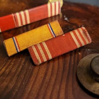 Lot 148: Vintage U.S. Military Pin Assortment (Medical Corps + Officer Stripes)
