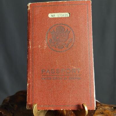 Lot 149: Antique U.S. Passport w/ Photos, Stamps