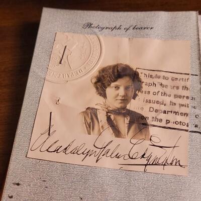 Lot 149: Antique U.S. Passport w/ Photos, Stamps