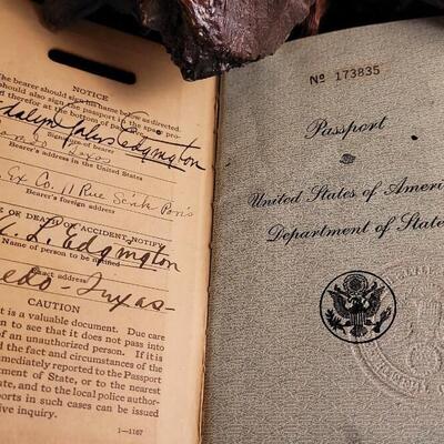 Lot 149: Antique U.S. Passport w/ Photos, Stamps