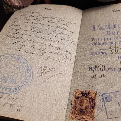 Lot 149: Antique U.S. Passport w/ Photos, Stamps