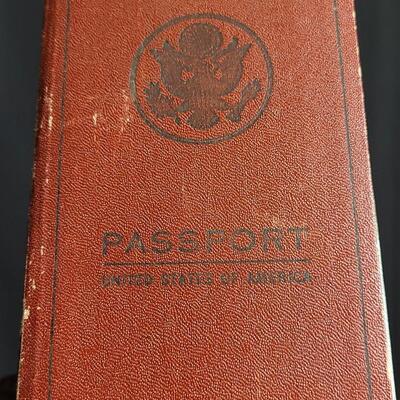 Lot 149: Antique U.S. Passport w/ Photos, Stamps