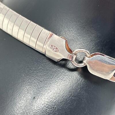 STERLING 925 DOMED OMEGA BRACELET - ITALY