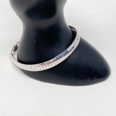 STERLING 925 DOMED OMEGA BRACELET - ITALY