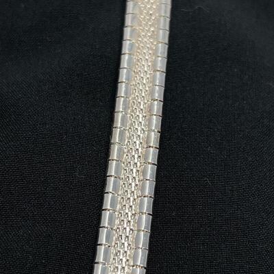 STERLING 925 DOMED OMEGA BRACELET - ITALY