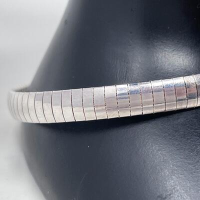 STERLING 925 DOMED OMEGA BRACELET - ITALY