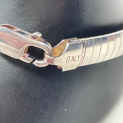 STERLING 925 DOMED OMEGA BRACELET - ITALY