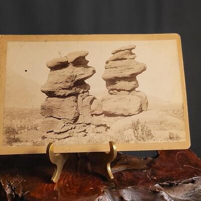 Lot 151: Antique Large 8" x 5" Original Photo SIAMESE TWINS Garden of the God's Cabinet Photo