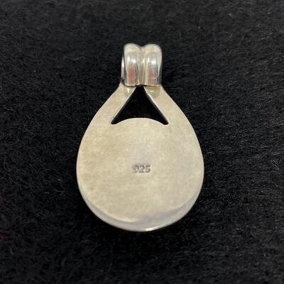 STERLING 925 & HEMATITE TEARDROP PENDANT