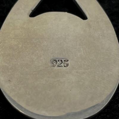 STERLING 925 & HEMATITE TEARDROP PENDANT