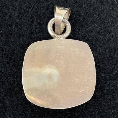 STERLING 925 & TIGER EYE SQUARE PENDANT