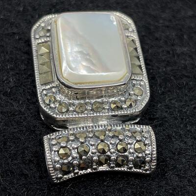 STERLING 925 & MOTHER OF PEARL STUDDED PENDANT