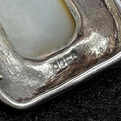 STERLING 925 & MOTHER OF PEARL STUDDED PENDANT