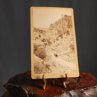 Lot 152: Antique 8" x 5" Cabinet Photo of Early Settler Travelling on Buggy