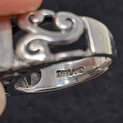 STERLING 925 & MOTHER OF PEARL ORNATE RING FROM THAILAND - SIZE 6