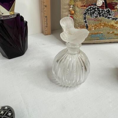 Trinket boxes, perfume holder, talcum shaker, purse, perfumes