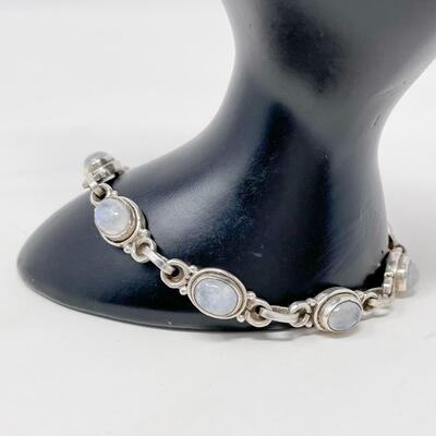 STERLING 925 & MOONSTONE CHAIN BRACELET