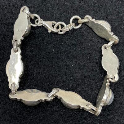 STERLING 925 & MOONSTONE CHAIN BRACELET