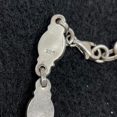 STERLING 925 & MOONSTONE CHAIN BRACELET