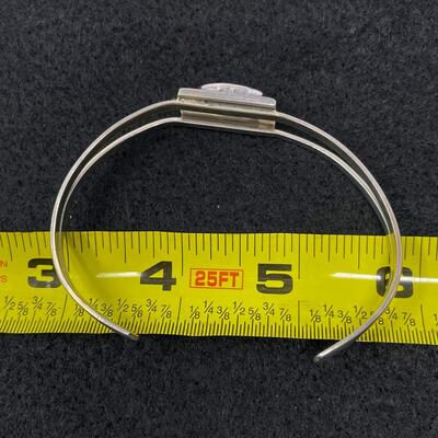 STERLING 925 & DICHROIC GLASS CUFF BRACELET - FROM MEXICO