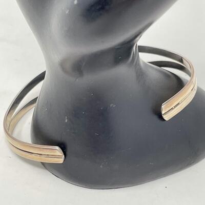 STERLING 925 & DICHROIC GLASS CUFF BRACELET - FROM MEXICO