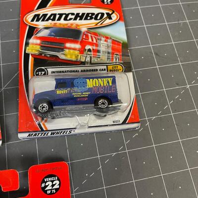 3 MATCHBOX CARDS NEW ON THE CARD TRUCK 