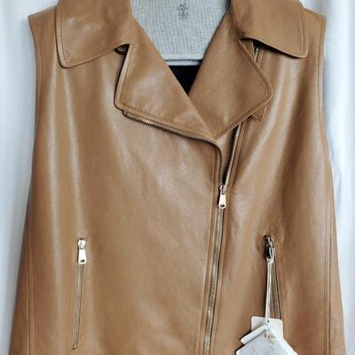 Brunello Cucinelli leather biker vest New with Tags size 44
