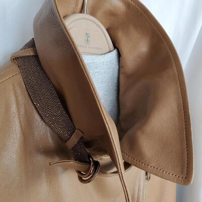 Brunello Cucinelli leather biker vest New with Tags size 44