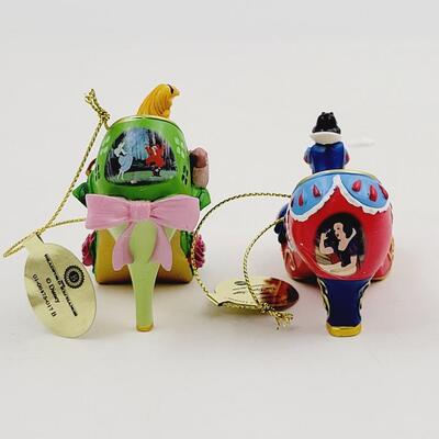 BRADFORD EXCHANGE DISNEYS ONCE UPON A TIME SLIPPER "SNOW WHITE & AURORA" ORNAMENT