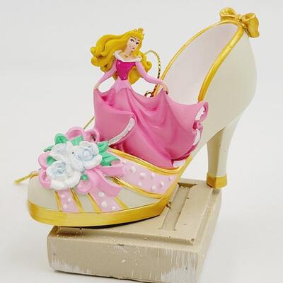 BRADFORD EXCHANGE DISNEY ONCE UPON A TIME SLIPPERS "MULAN & SLEEPING BEAUTY" ORNAMENTS