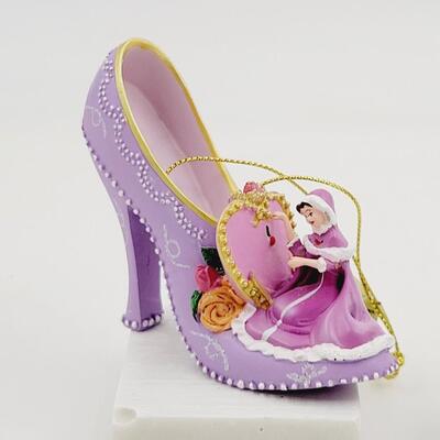 BRADFORD EXCHANGE DISNEY ONCE UPON A TIME SLIPPERS "BELL & CINDERELLA" ORNAMENTS