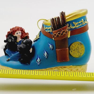 BRADFORD EXCHANGE DISNEY ONCE UPON A TIME SLIPPERS  "ARIEL & MERIDA" ORNAMENTS