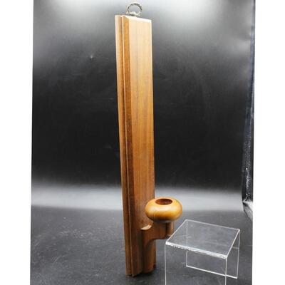 Thin Wall Mounted Wood Candlestick Holder