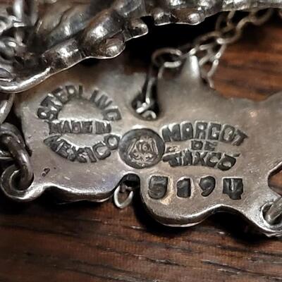 Lot 157: Vintage Margot De TAXCO Rose Bracelet with Safety Chain